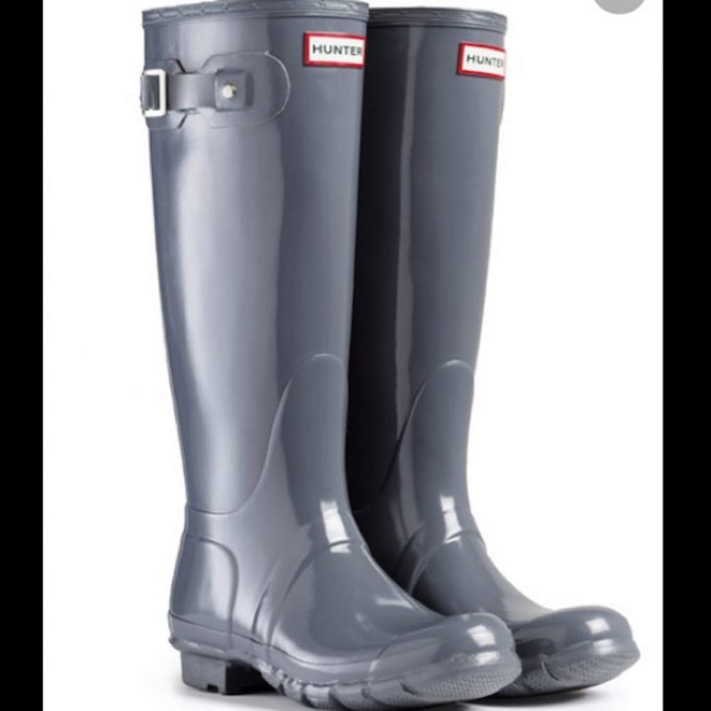 Gull Grey Gloss Hunter Boots